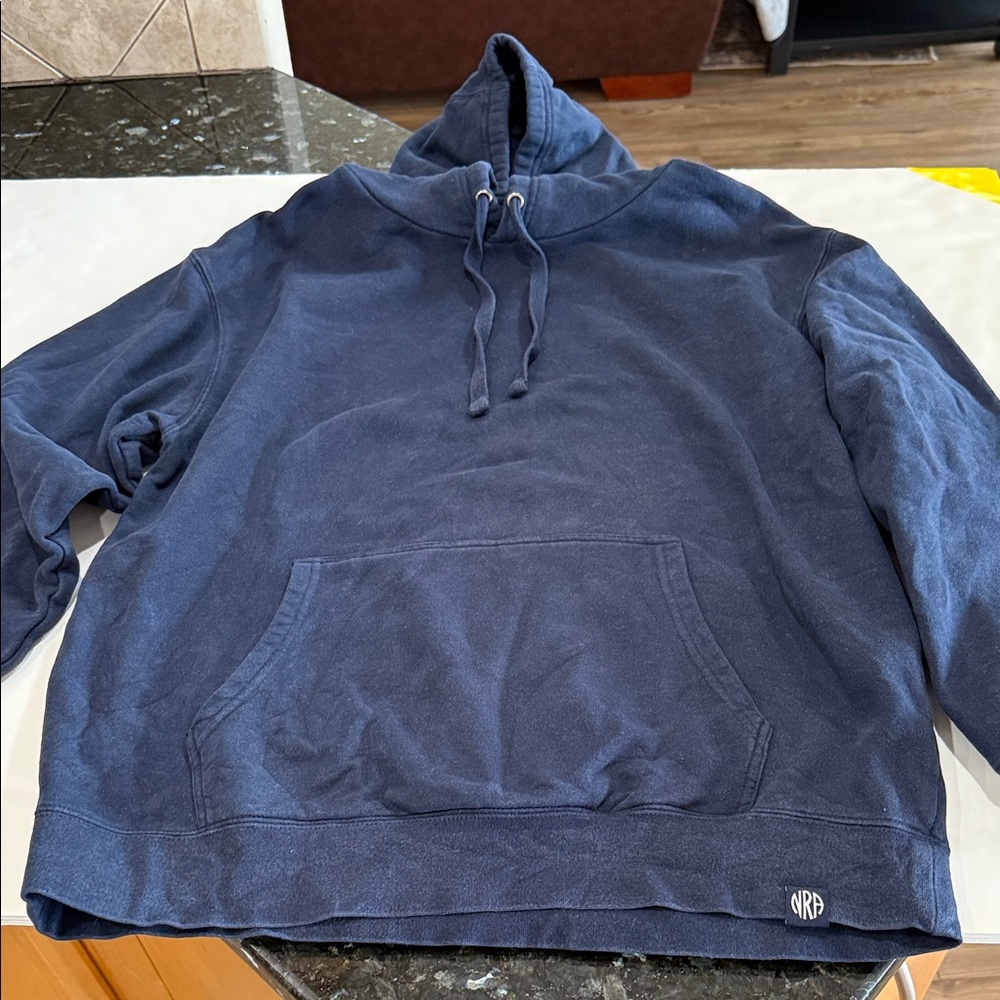 Size large blue hooded sweatshirt. Worn once, to big